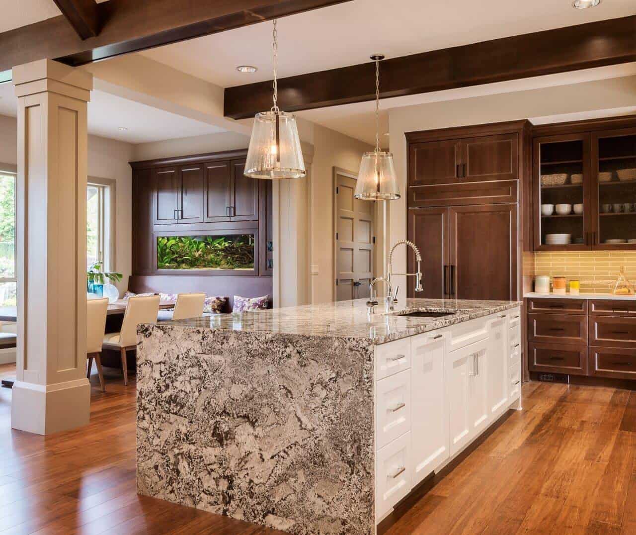 Granite countertop island