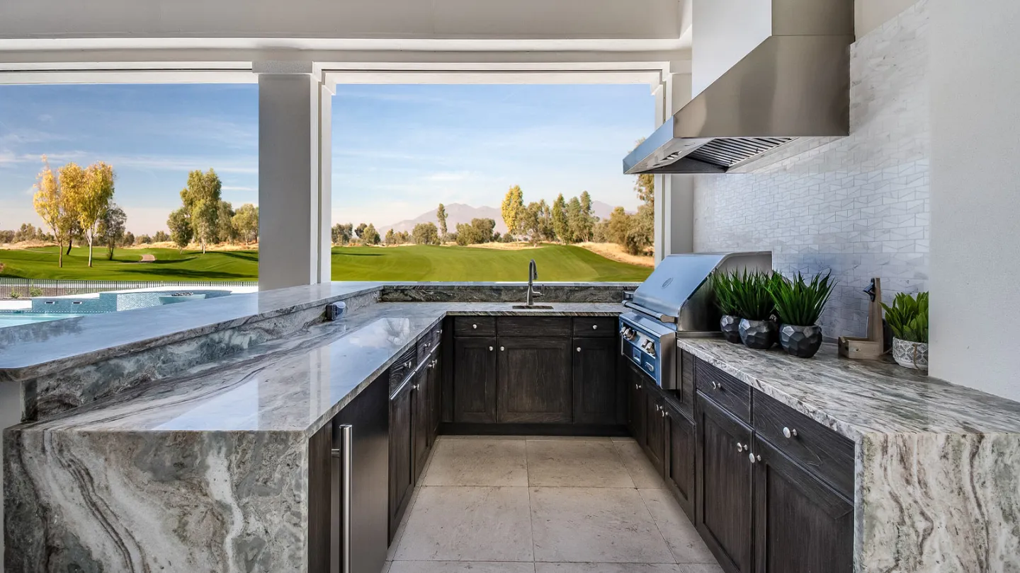 Fantasy Brown granite outdoor kitchen