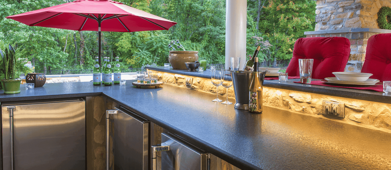 Outdoor bar granite top