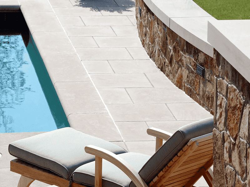 Limestone custom pool coping