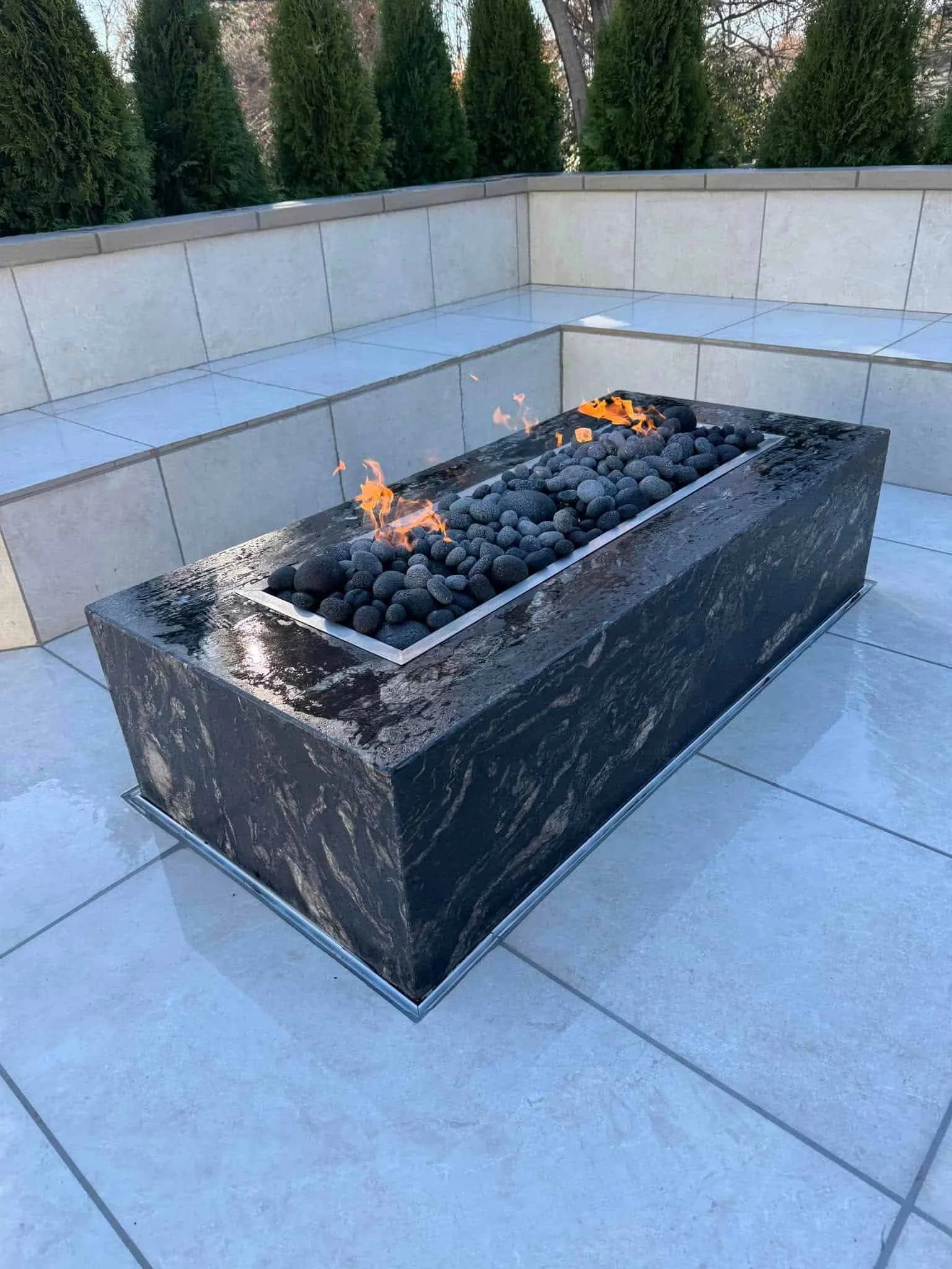 Granite fire pit for your backyard